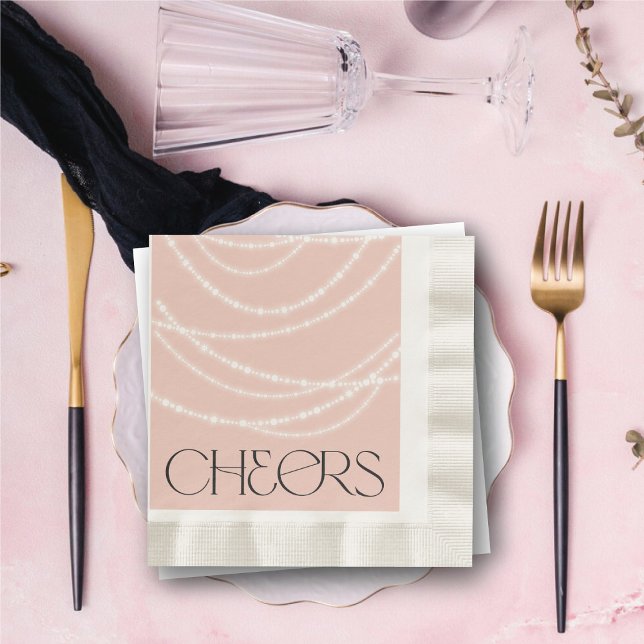 Neujahrsjubeln funkelnde Lichter Stilvoller Chic Serviette (New Year Cheers Sparkling Lights Stylish Chic Paper Napkins @ fat_fa_tin)