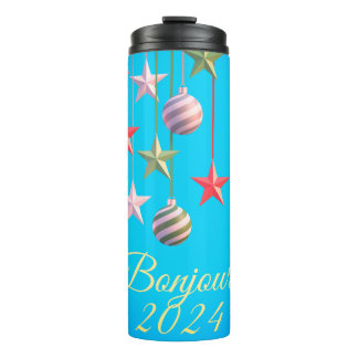 Neujahrskarte Bonjour 2024 Thermosbecher
