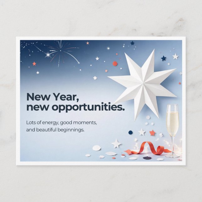 Neujahrskarte Feiertagspostkarte (Vorderseite)