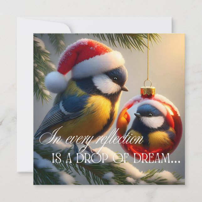 Neujahrskarte mit einem Vogel (Vorderseite)