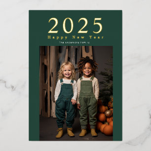 Neujahrskarte mit minimaler Goldschrift Folien Feiertagskarte
