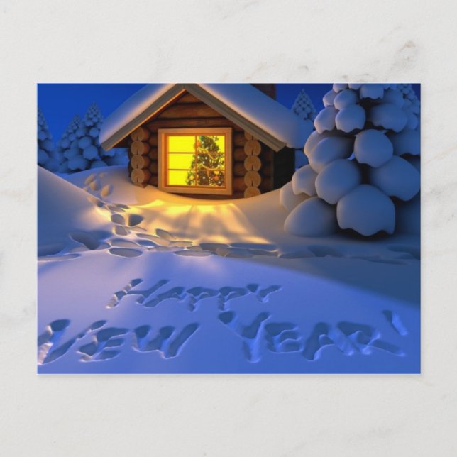 Neujahrskarten Feiertagspostkarte (Vorderseite)