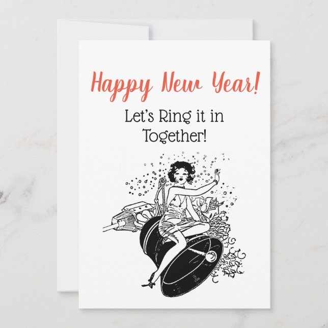 Neujahrsklingeln für Frauen im Neuen Jahr Einladung (Vorderseite)
