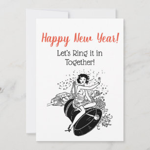 Neujahrsklingeln für Frauen im Neuen Jahr Einladung