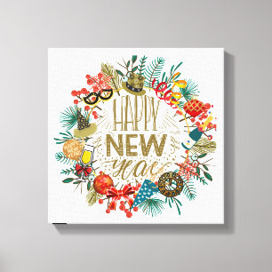 Neujahrskranz Leinwanddruck