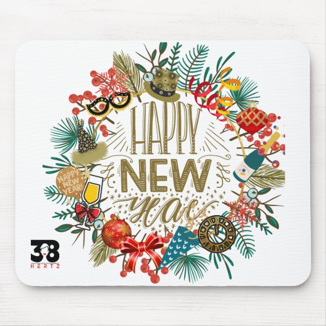 Neujahrskranz Mousepad (Vorne)