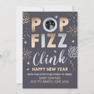 Neujahrskündigung der Schwangerschaft Neujahrskart Feiertagskarte