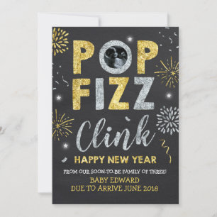Neujahrskündigung der Schwangerschaft Neujahrskart Feiertagskarte