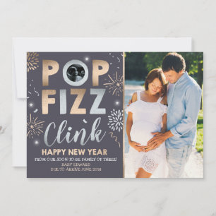 Neujahrskündigung der Schwangerschaft Neujahrskart Feiertagskarte