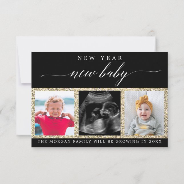 Neujahrskünstliche Ankündigung von Fotokarten (Vorderseite)