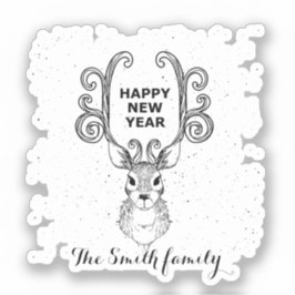 Neujahrsmagie der Schwarzweißrinder Aufkleber