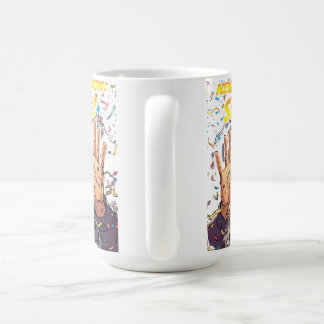 Neujahrsmission: Überleben! Lustige Comicfigur Kaffeetasse