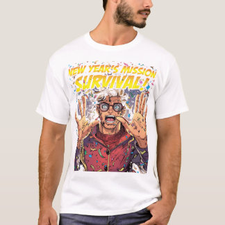 Neujahrsmission: Überleben! Lustige Comicfigur T-Shirt