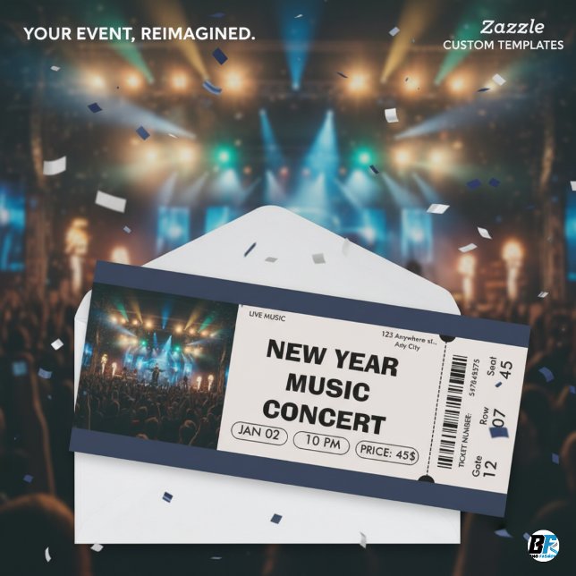Neujahrsmusikkonzert Eintrittskarte nach Brauch Einladung (New Year Concert Ticket)