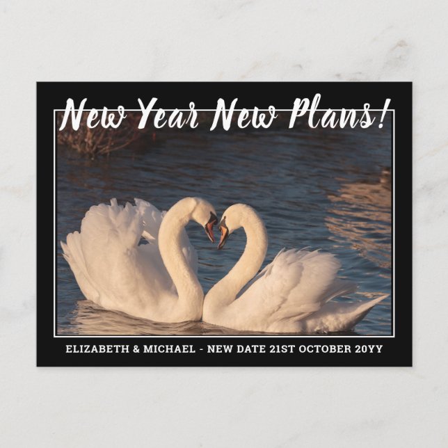 Neujahrsplanwechsel Foto Hochzeit Postkarte (Vorderseite)