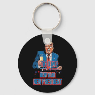 Neujahrspräsident Funny Trump 2025 nimmt Amerika Schlüsselanhänger