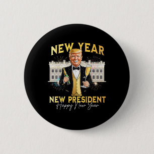 Neujahrspräsident Funny Trump Silvester P Button