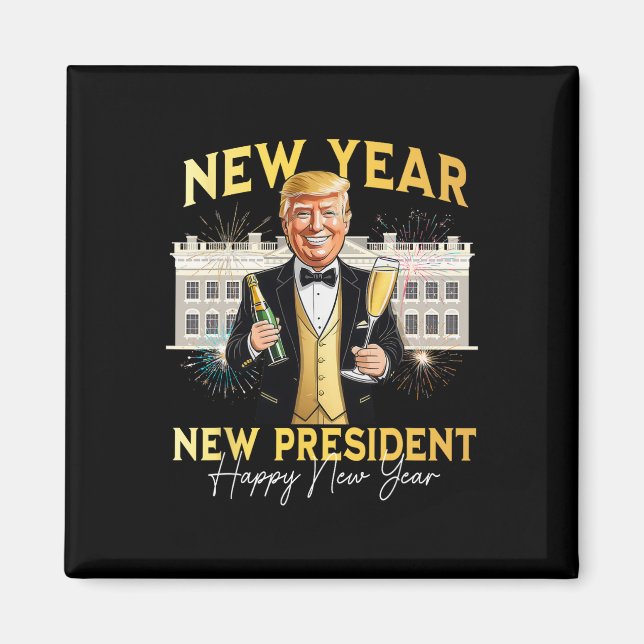 Neujahrspräsident Funny Trump Silvester P Magnet (Vorne)