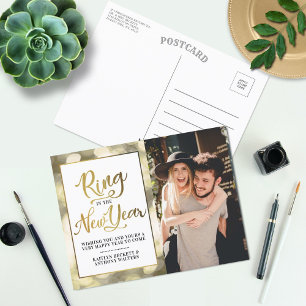 Neujahrsring   Frohes Neues Jahr Foto Feiertagspostkarte