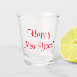 Neujahrsrotes Skript Schnapsglas