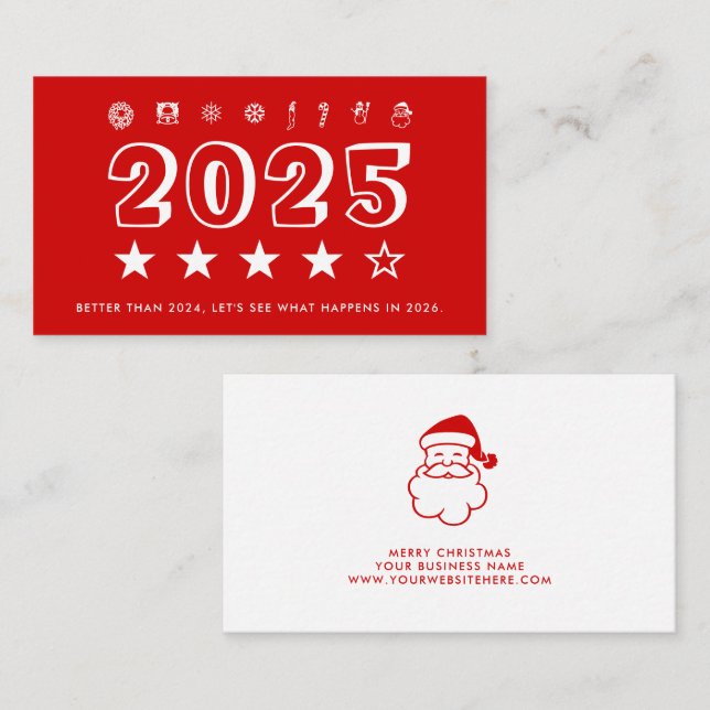 Neujahrsrückblick 2025 visitenkarte (Vorne/Hinten)