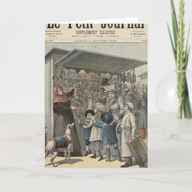 Neujahrstag in Paris Feiertagskarte (Vorderseite)