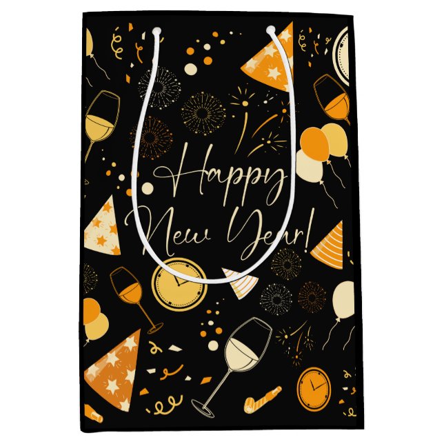 Neujahrstag Mittlere Geschenktüte (Vorderseite)