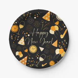 Neujahrstag Pappteller