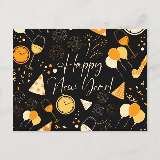 Neujahrstag Postkarte (Vorderseite)