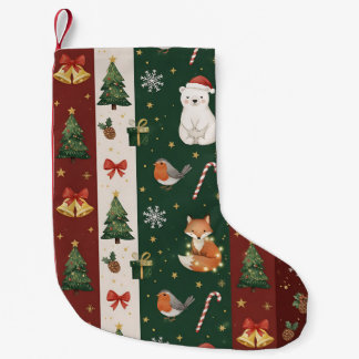 Neujahrstextur aus Stoff und Verpackung, Bären, Kleiner Weihnachtsstrumpf
