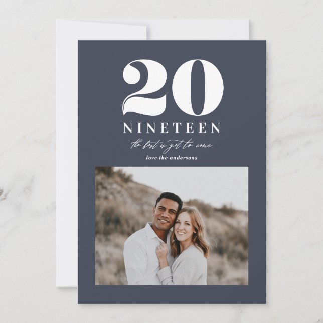 Neujahrstypografie Feiertagskarte (Vorderseite)