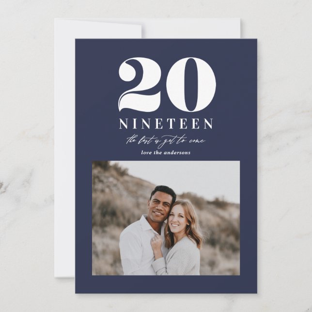 Neujahrstypografie Feiertagskarte (Vorderseite)