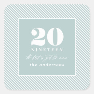 Neujahrstypografie Quadratischer Aufkleber