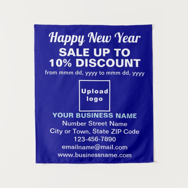 Neujahrsverkauf in Blue Tapestes Wandteppich (Vorderseite)