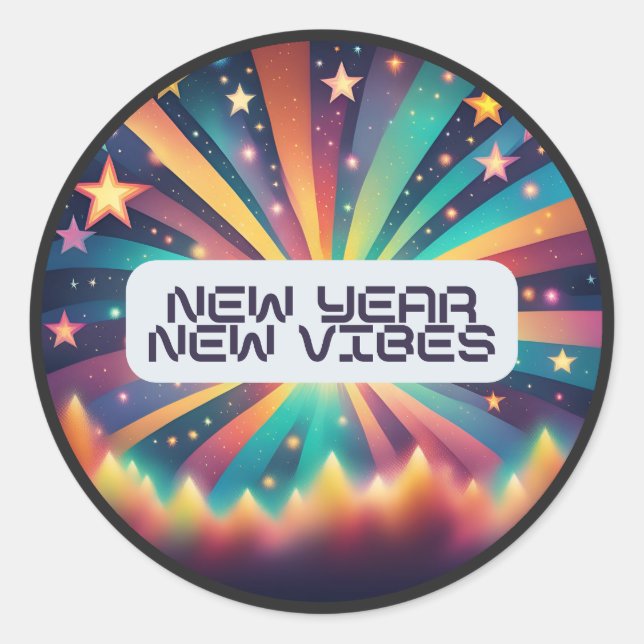 Neujahrsvorführungen Runder Aufkleber (Vorderseite)