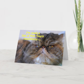 Neujahrsvorsätze Calico Perserkatze Karte