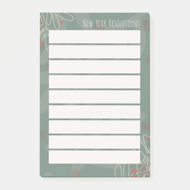 Neujahrsvorsätze Post-it Klebezettel (Vorderseite)