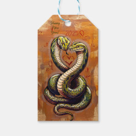 Neujahrswunsch für die Liebe 2025 Holzschlange Geschenkanhänger