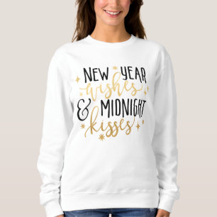 Neujahrswünsche und Mitternacht-Kisses-T - Shirt