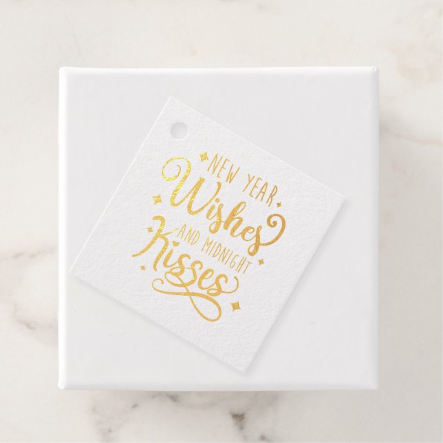 Neujahrswünsche und Mitternachtsküsse Geschenkanhänger (Mit Box)