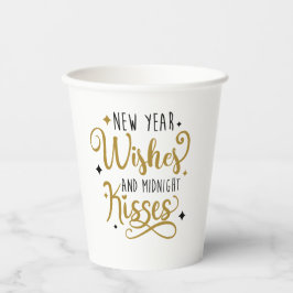 Neujahrswünsche und Mitternachtsküsse Pappbecher