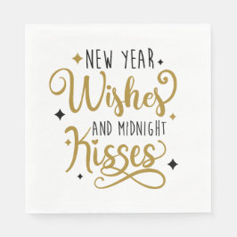 Neujahrswünsche und Mitternachtsküsse Serviette