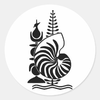 Neukaledonien - Offizielle Wappen Heraldry Runder Aufkleber