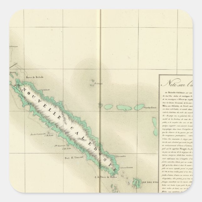 Neukaledonien Ozeanien Nr. 46 Quadratischer Aufkleber (Vorderseite)