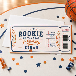 Neuling des Jahres Basketball-Ticket 1. Geburtsta Einladung