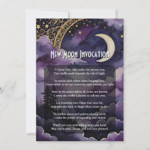 Neumond-Anrufung Pagan-Gebetsritualkarte Einladung