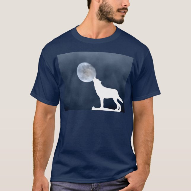 Neumond - heulender Wolf T-Shirt (Vorderseite)