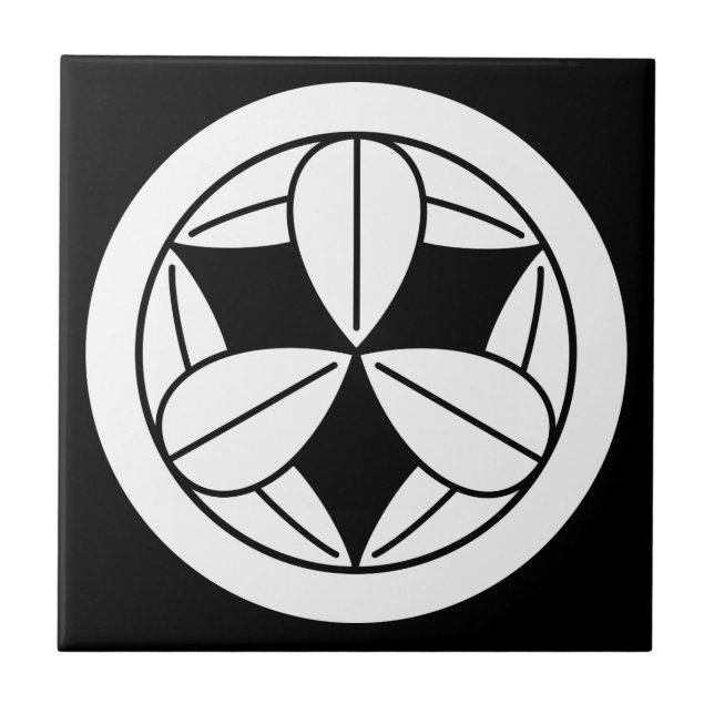 Neun Bambus-Blätter im Kreis Fliese (Vorderseite)