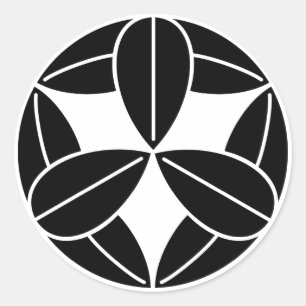 Neun Bambus-Blätter Runder Aufkleber