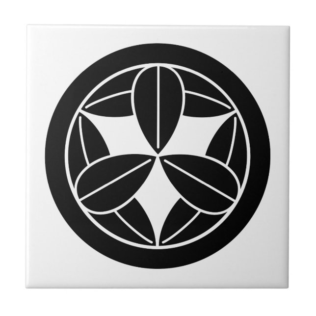 Neun BambusBlätter im Kreis Fliese (Vorderseite)